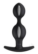 B Ball Duo Silicone Weighted Butt Plug - Black/grey