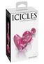 Icicles No 75 Beaded Heart Shaped Glass Anal Plug - Pink